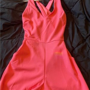 pink romper with pockets